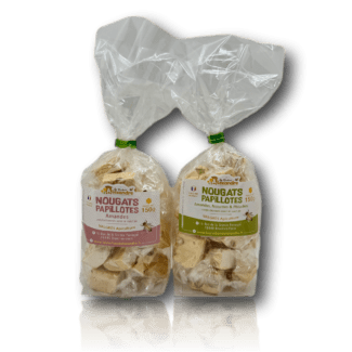 Nougat artisanal au miel des Ruchers d'Alexandre - papillotes de 150g
