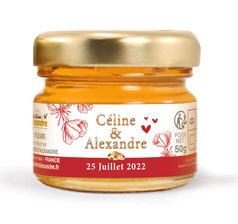 Pot de miel 50g à personnaliser - carton de 20