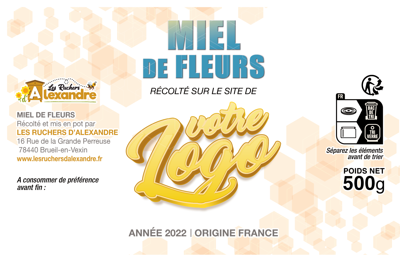 Pot de miel 500g à personnaliser - carton de 12 – Image 3